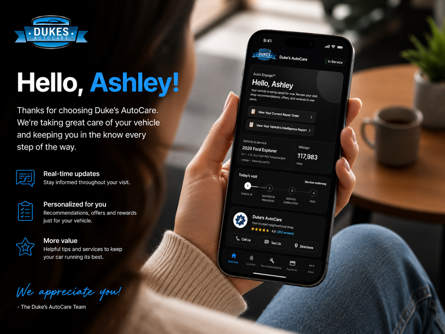 Personalized customer greeting screen