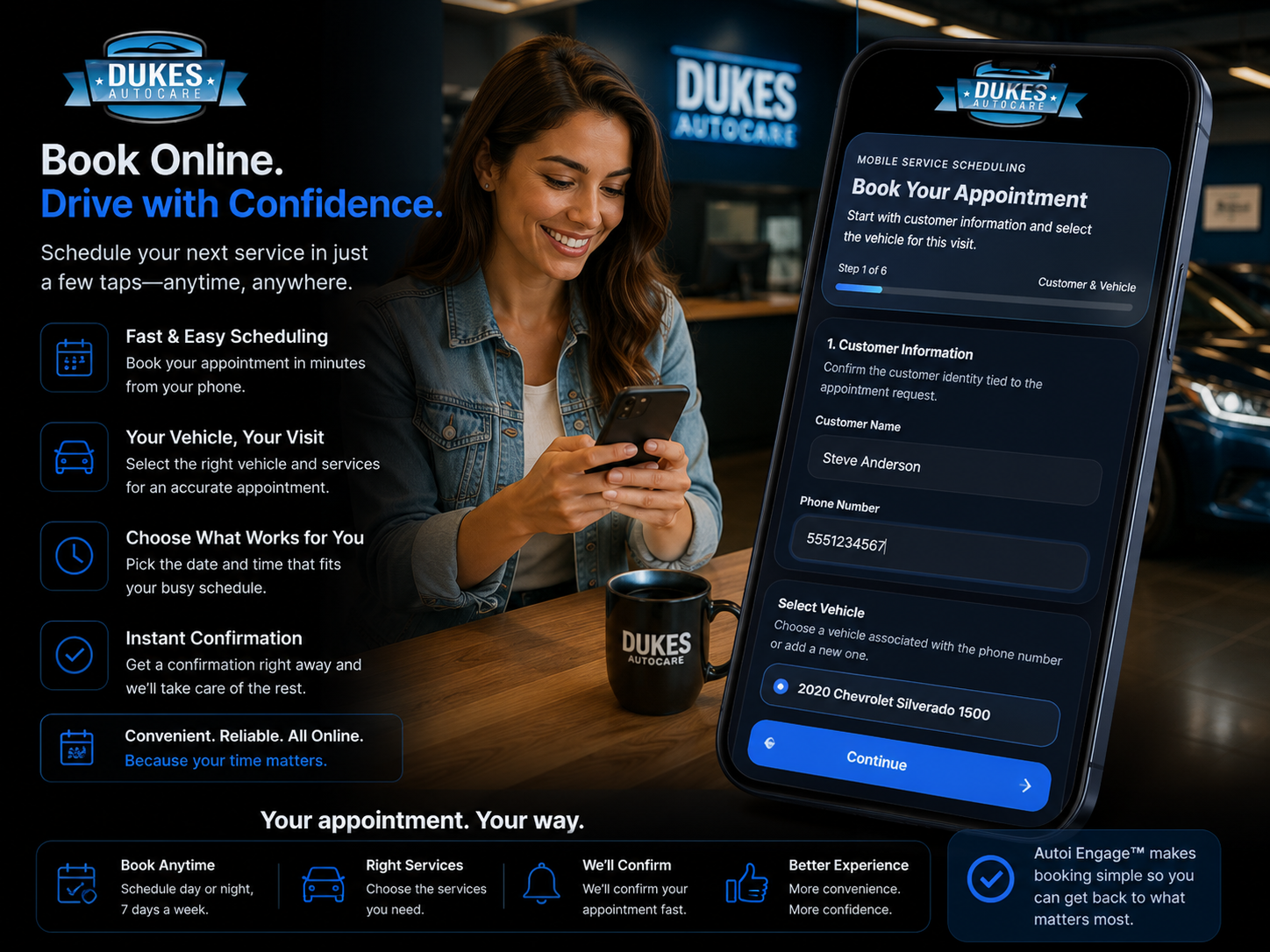 Autoi Engage online appointment scheduling experience